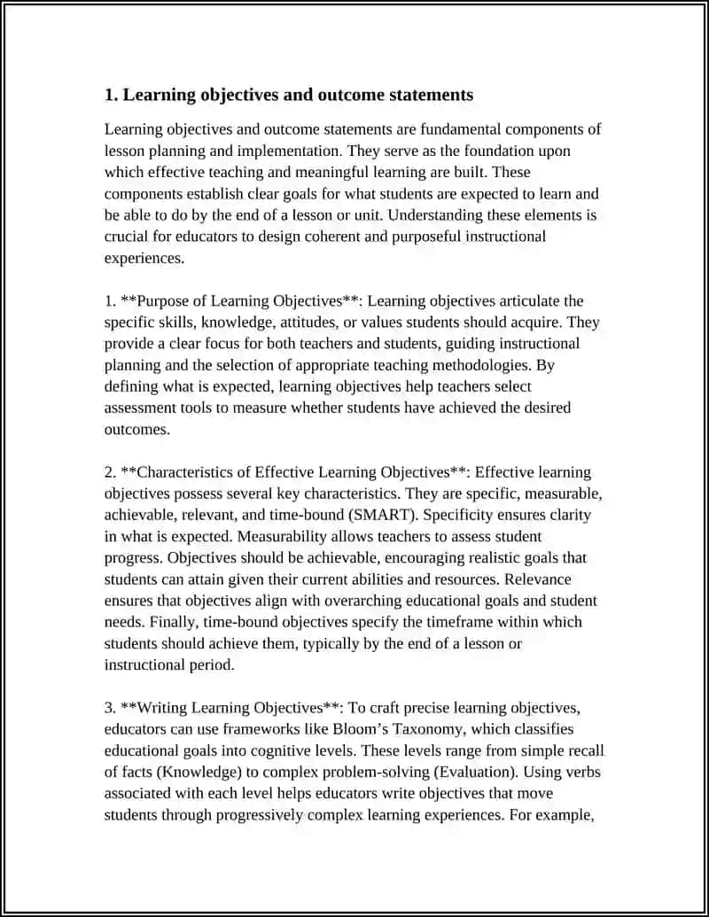Lesson Planning and Implementation 3