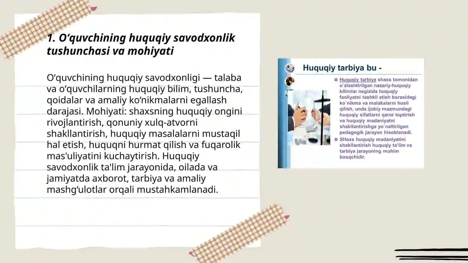 Oʻquvchining huquqiy savodxonlik toʻgʻrisida tushunchasi 3