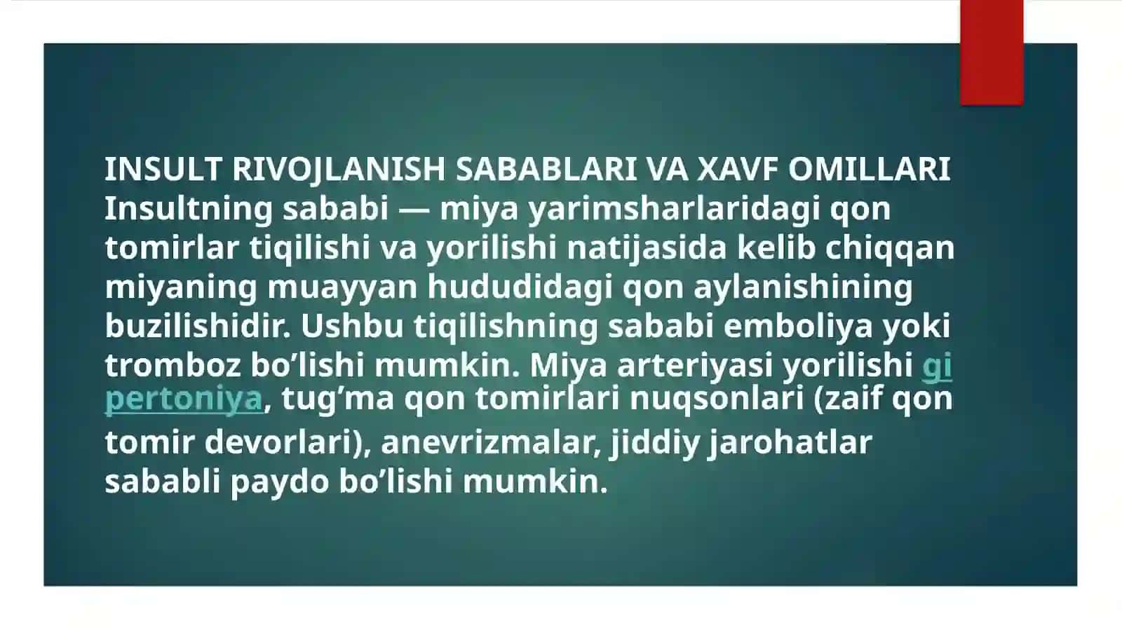 Insult rivojlanish sabablari va xavf omillari 3