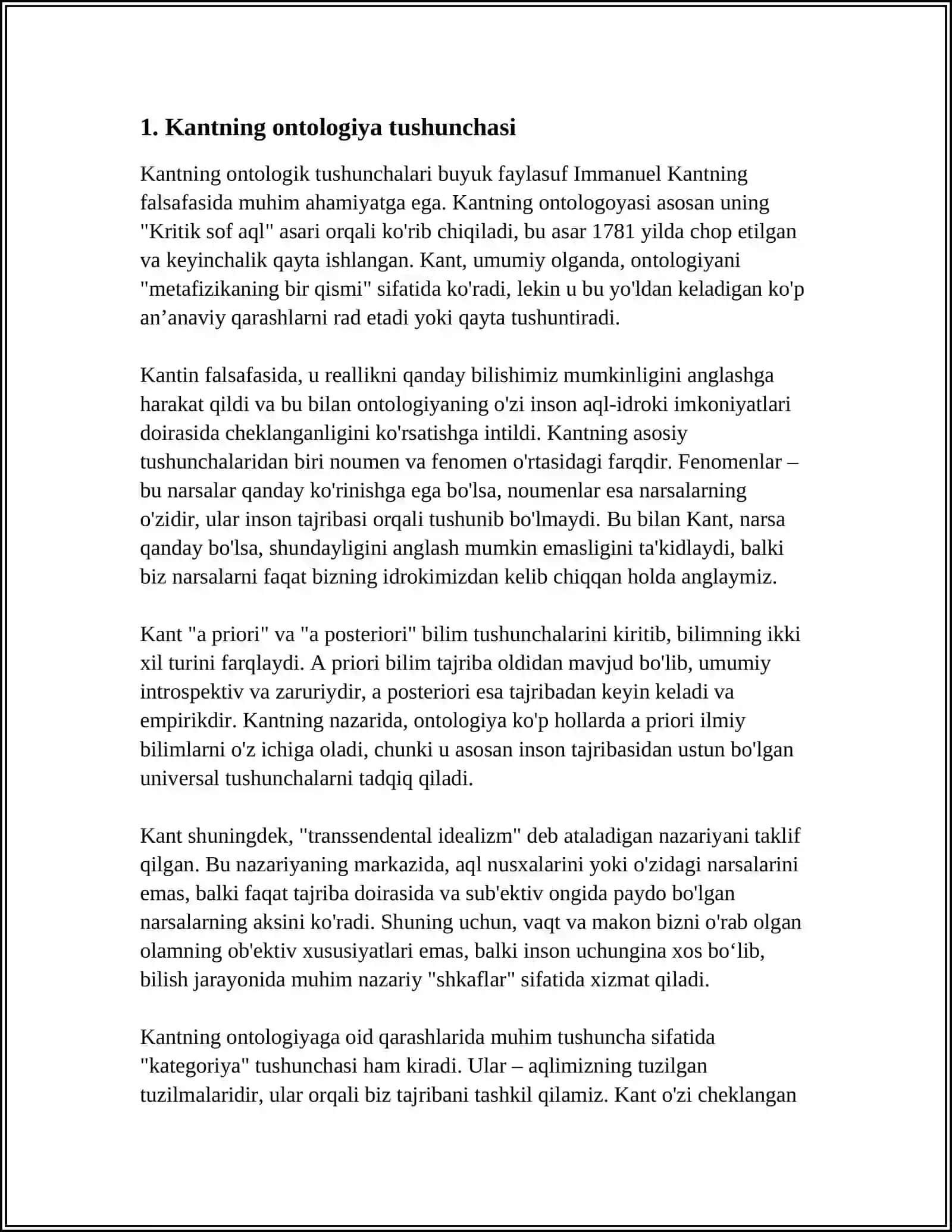 KANT ONTOLOGIYASIDA KATEGORIYALARNING TASNIFI 3