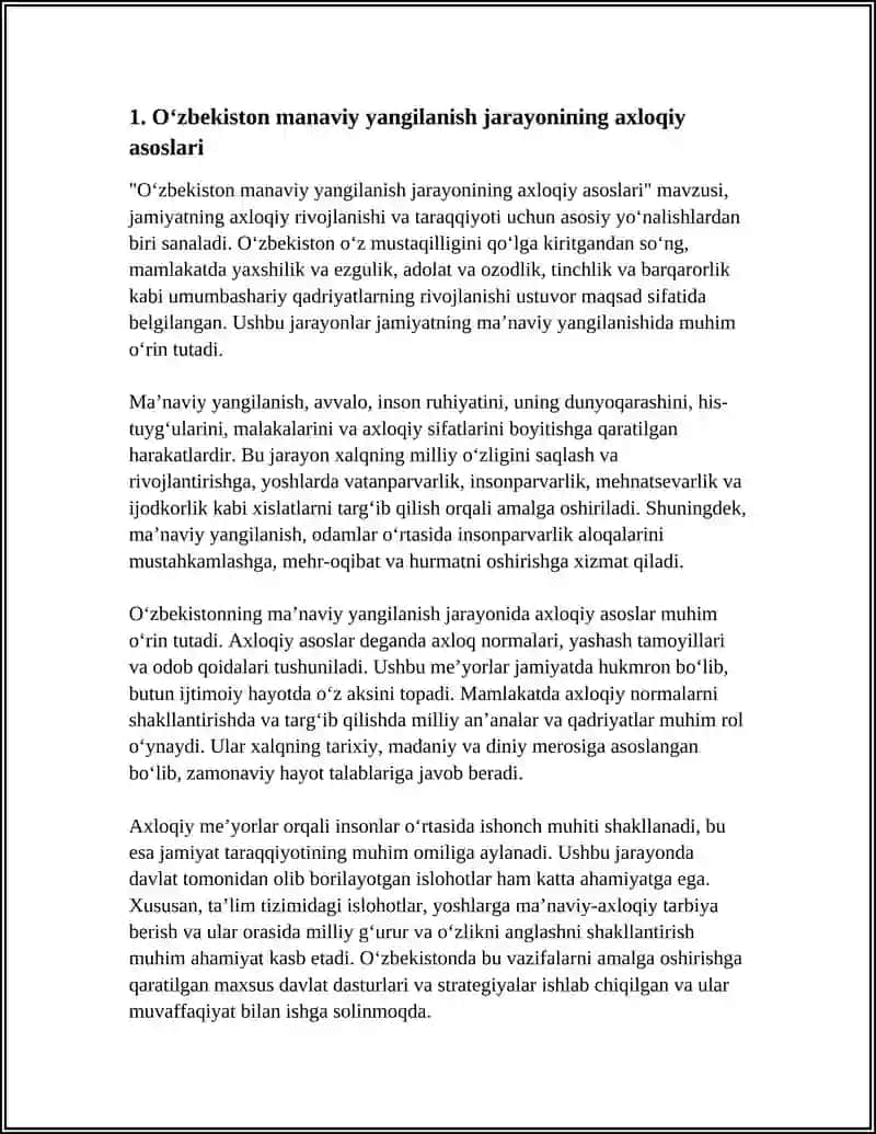 Oʻzbekiston manaviy yangilanish jarayonining axloqiy asoslari 3