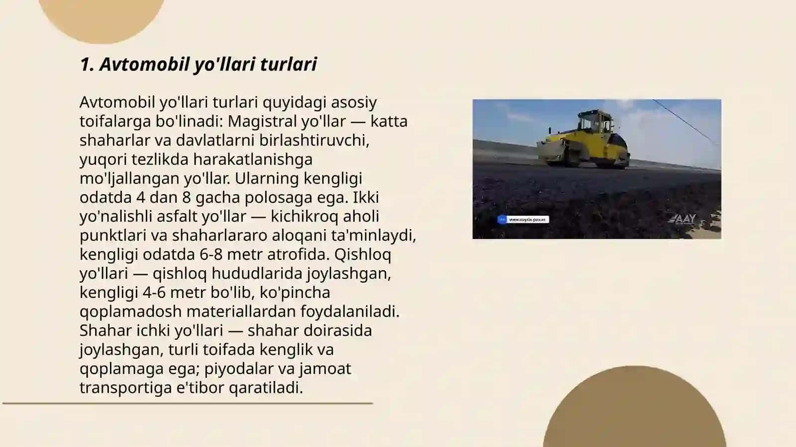 Avtomobil yollari va ularga ajratilgan mintaqadan foydalanish tartibi 3