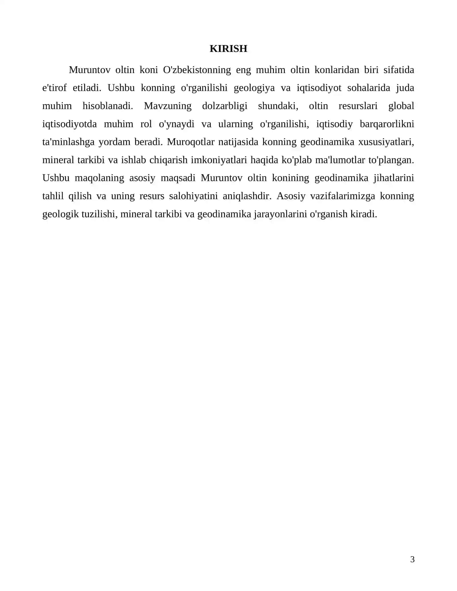 Muruntov Oltin konining geodinamika xususiyatlari va o'rganilishi 3