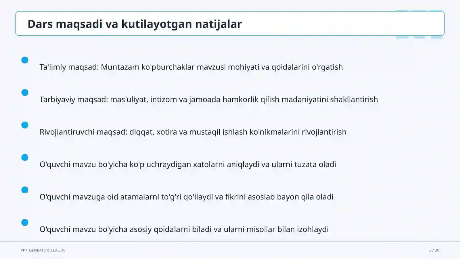 Muntazam ko'pburchaklar (9-sinf) 3