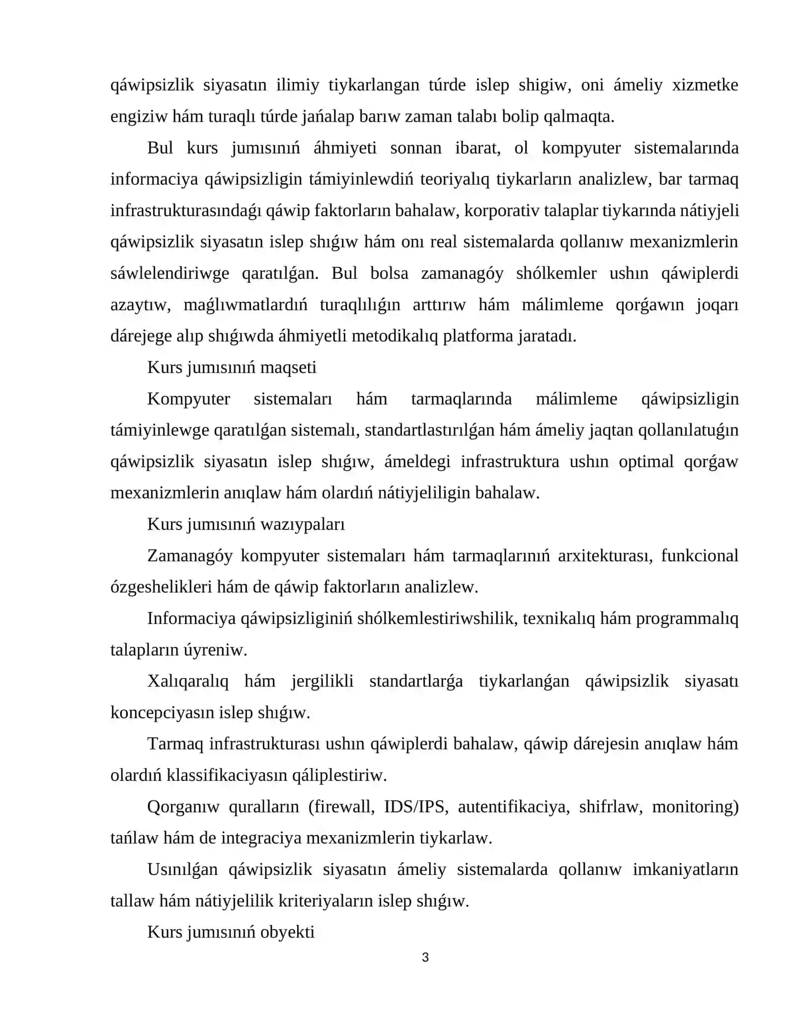 Kompyuter sistemaları hám tarmaqları ushın qáwipsizlik siyasatın islep shıǵıw 3