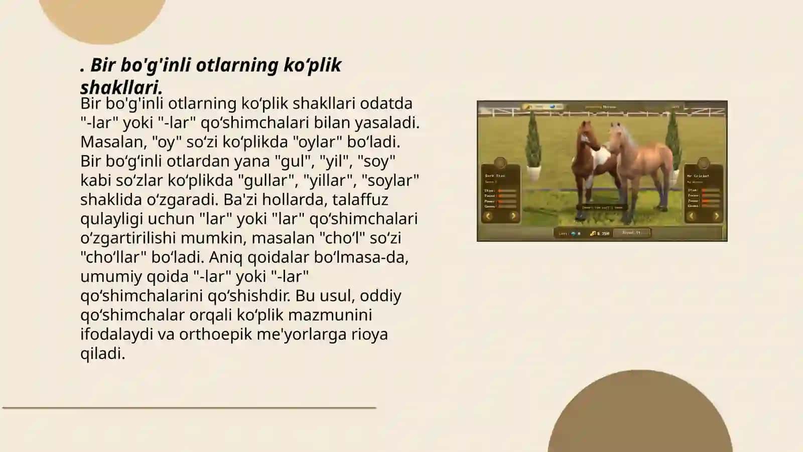 Otlarning 3-turlanishiga doir mashqlar ishlash 3
