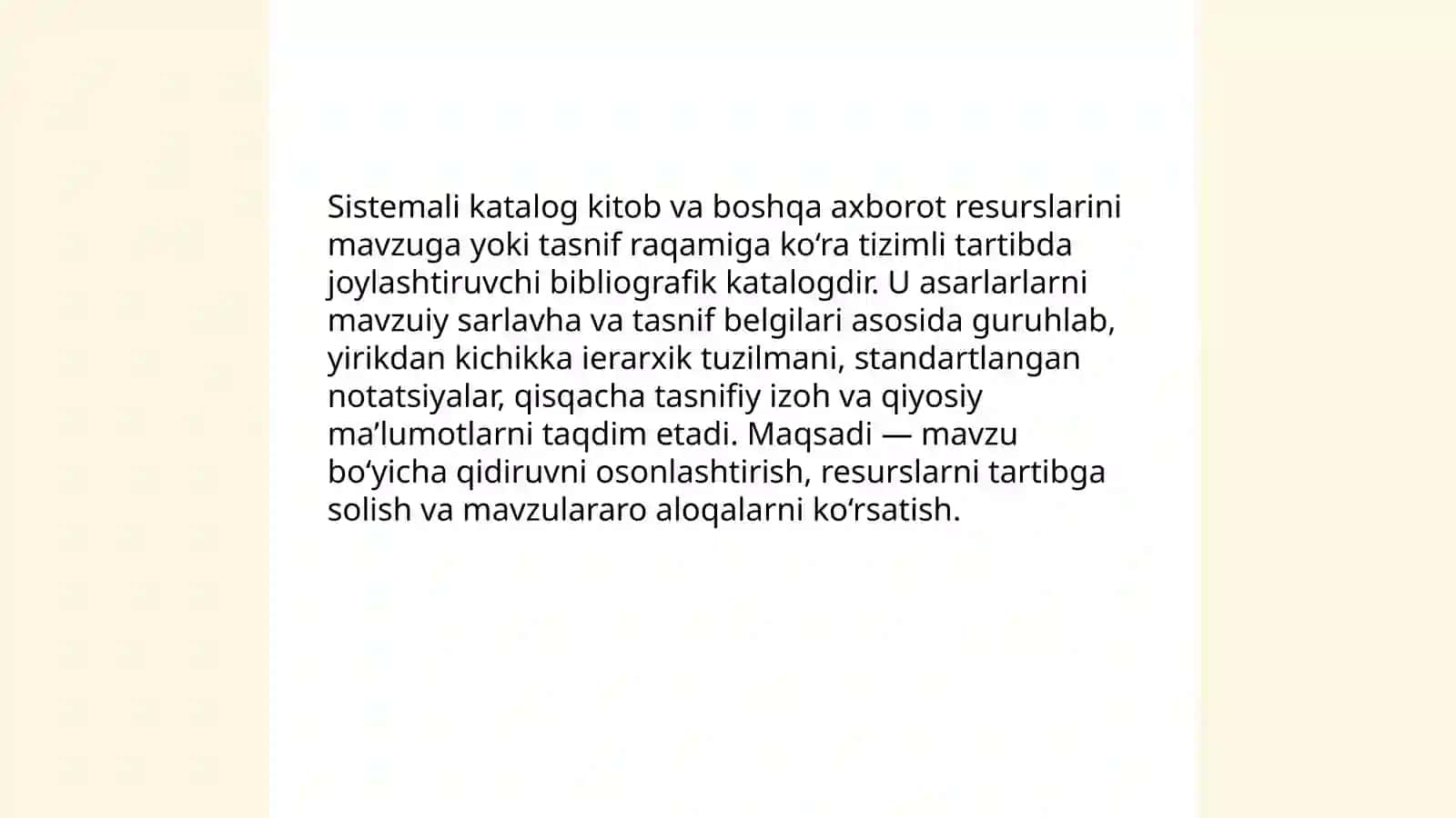 Sistemali katalog va uning vazifasi 3