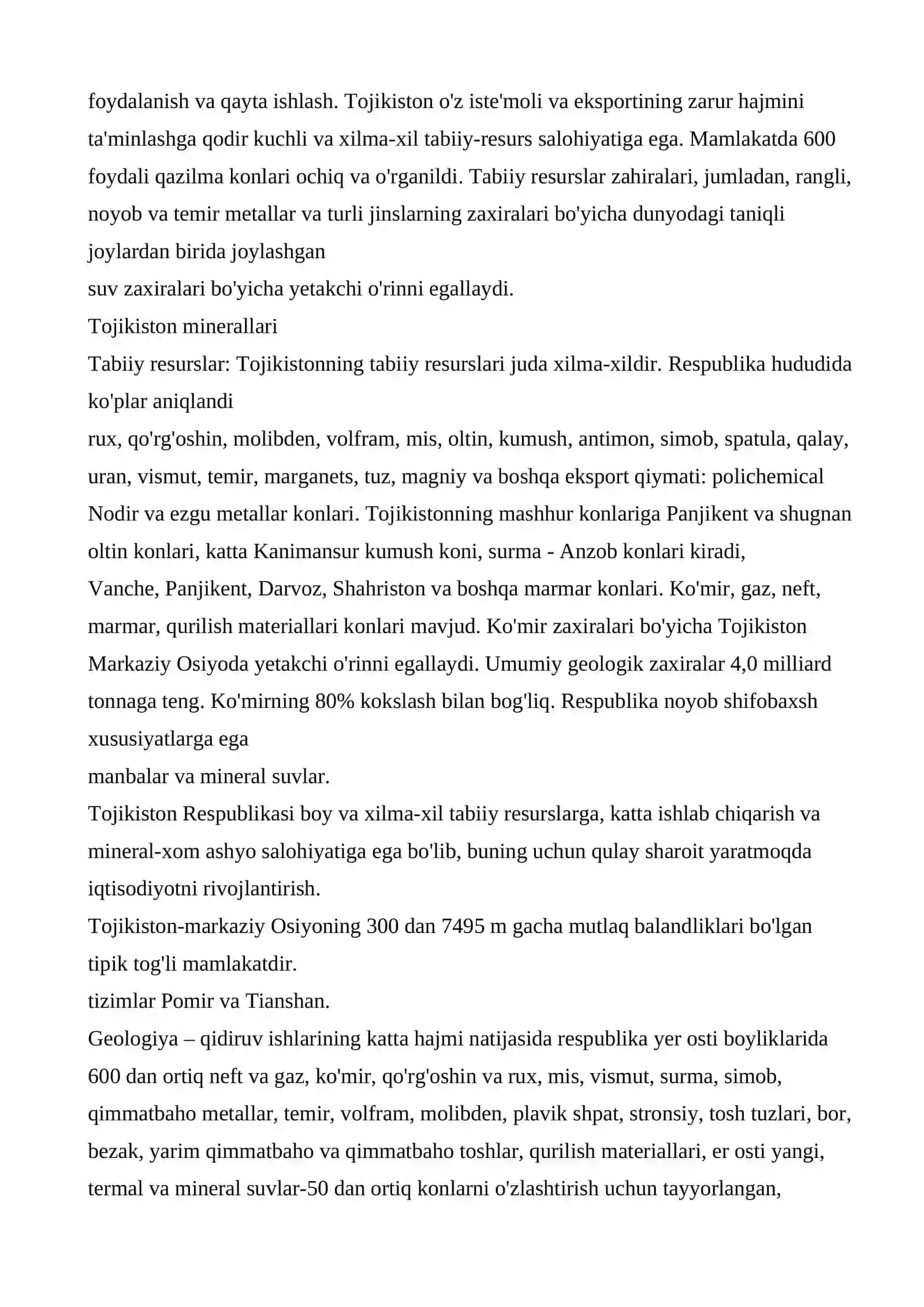 Tabiiy Resurslar va Iqtisodiy Baholashning Tabiiy Resurslari 3