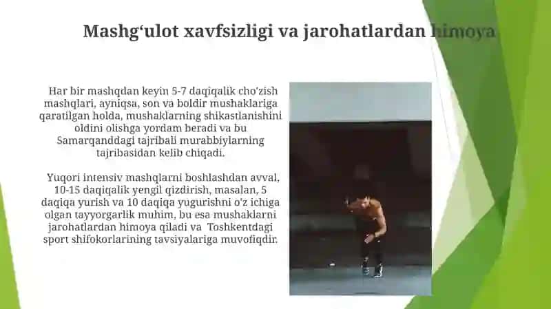 Qisqa masofaga yugurish texnikasini oʻrgatish 3