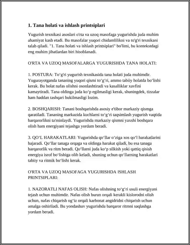 O'RTA VA UZOQ MASOFAGA YUGURISH TEXNIKASI ASOSLARI 3