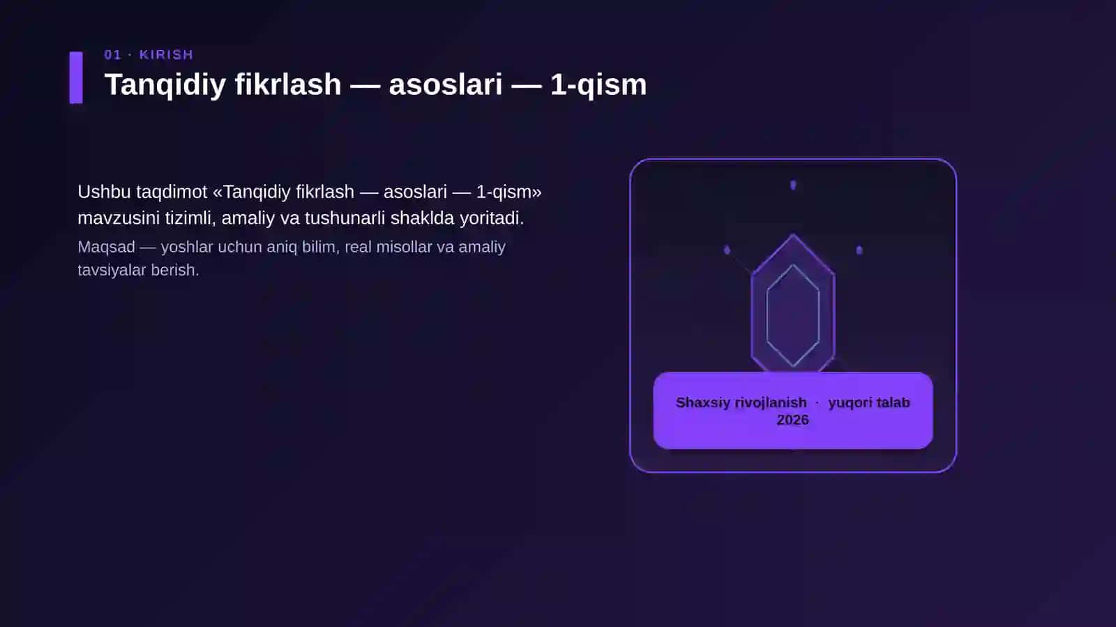 Tanqidiy fikrlash — asoslari — 1-qism 3
