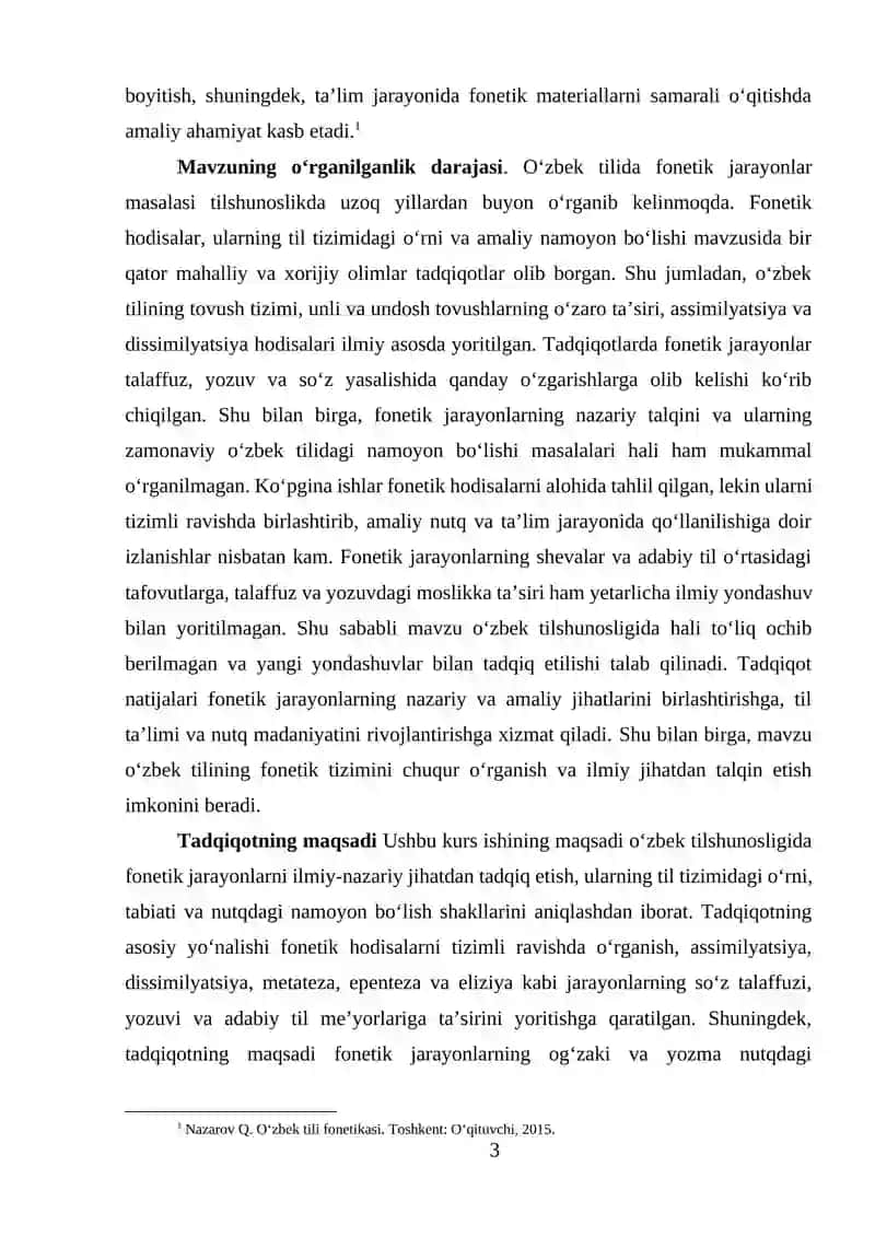 O'zbek tilshunosligida fonetik jarayonlar talqini 3