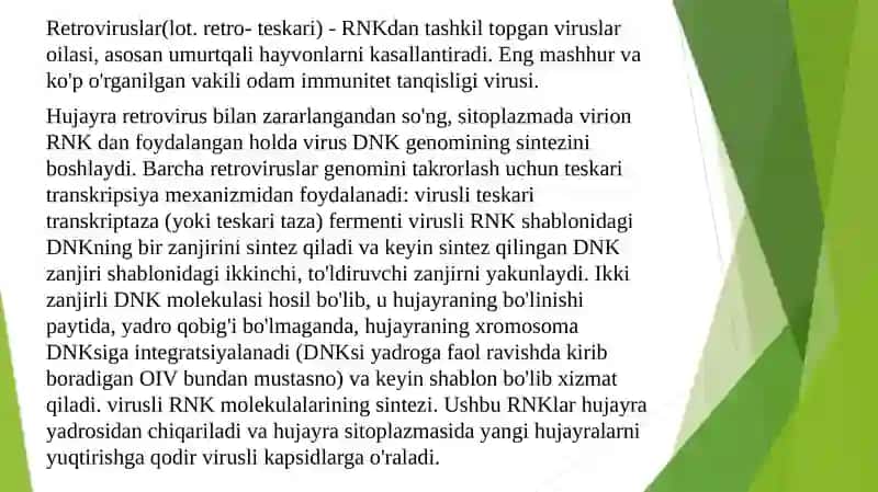 Retroviridae oilasi tasnifi va laboratoriya tashxisi 3