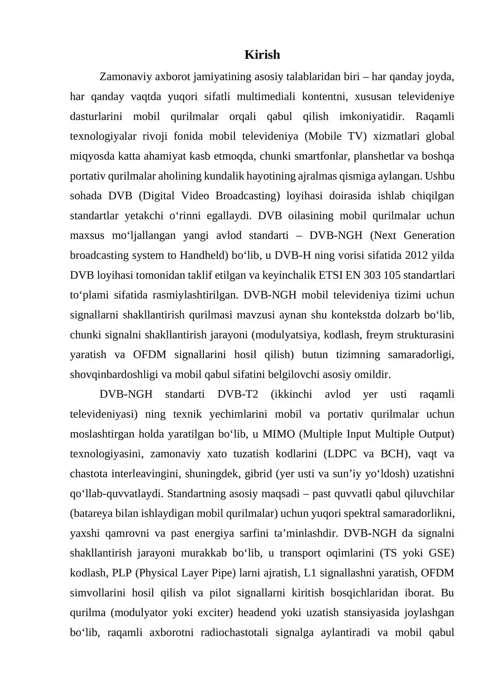 DVB-N mobil televideniya standarti tizimi uchun signallarni shakllantirish qurilmasi 3