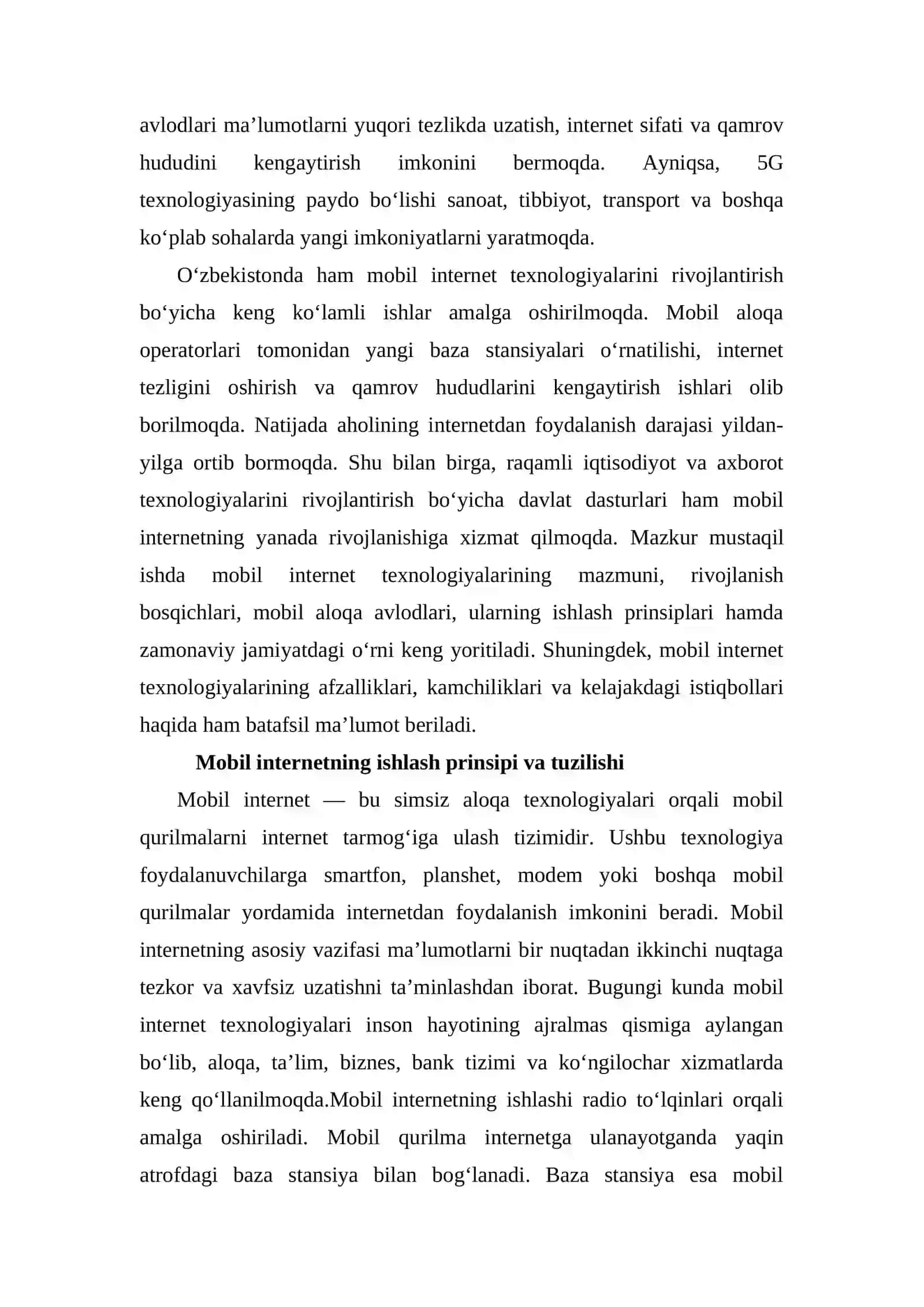 Mobil internet texnologiyalari va ularning rivojlanishi 3