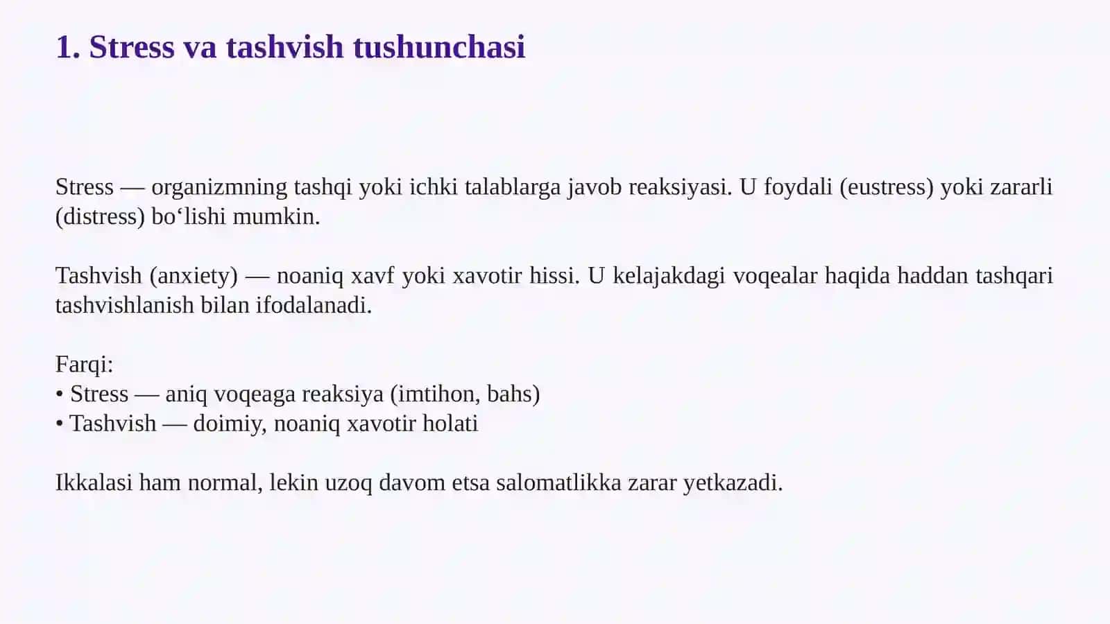 Stress va tashvish 3