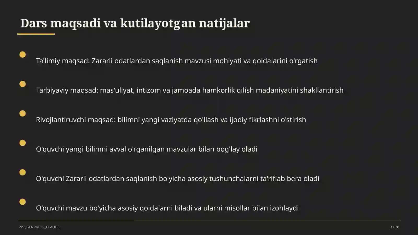 Zararli odatlardan saqlanish (7-sinf) 3