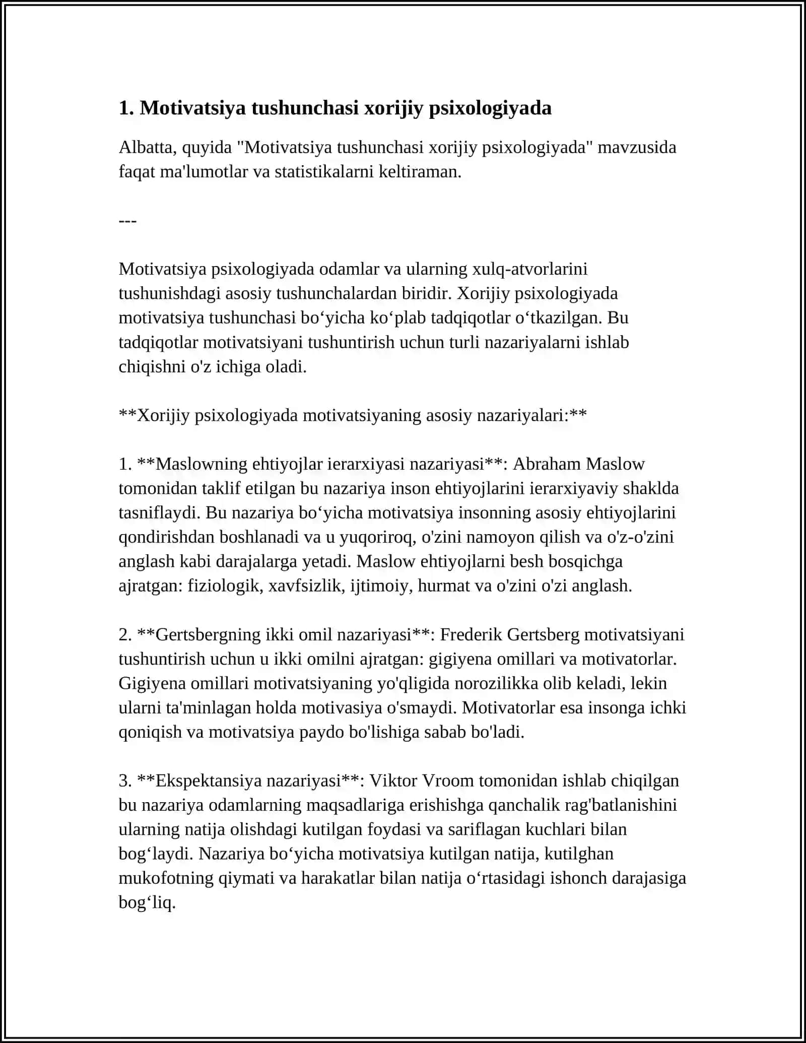 XORIJ PSIXOLOGIYASIDA MOTIV VA MOTIVATSIYA MUAMMOSI 3