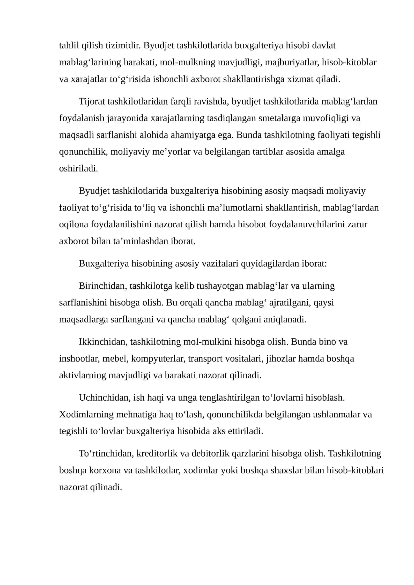 BYUDJET TASHKILOTLARIDA BUXGALTERIYA HISOBINING TASHKILIY JIHATLARI 3
