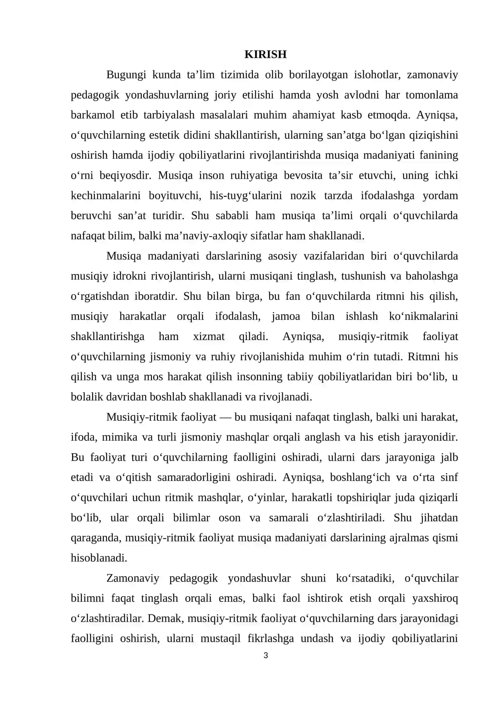 Musiqa madaniyati darslarida o‘quvchlarning musiqiy ritmik faoliyati 3