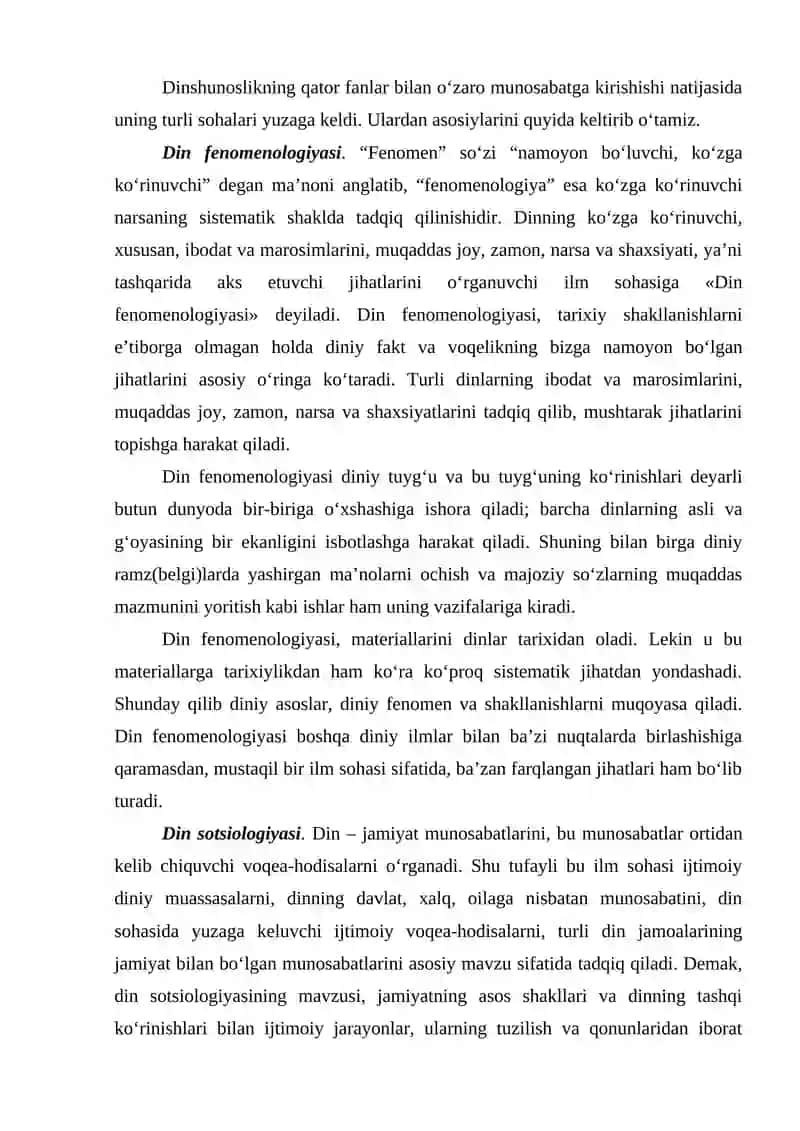 Dinshunoslik faniga kirish 3