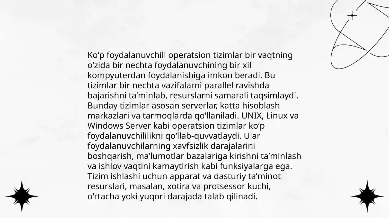 Koʻp foydalanuvchili va koʻp vazifali operatsion tizimlar 3