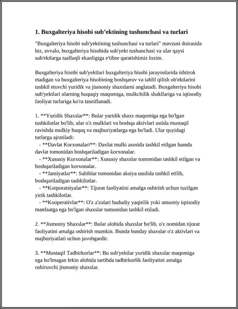 BUXGALTERIYA HISOBI SUBYEKTI VA OBYEKTLARI 3