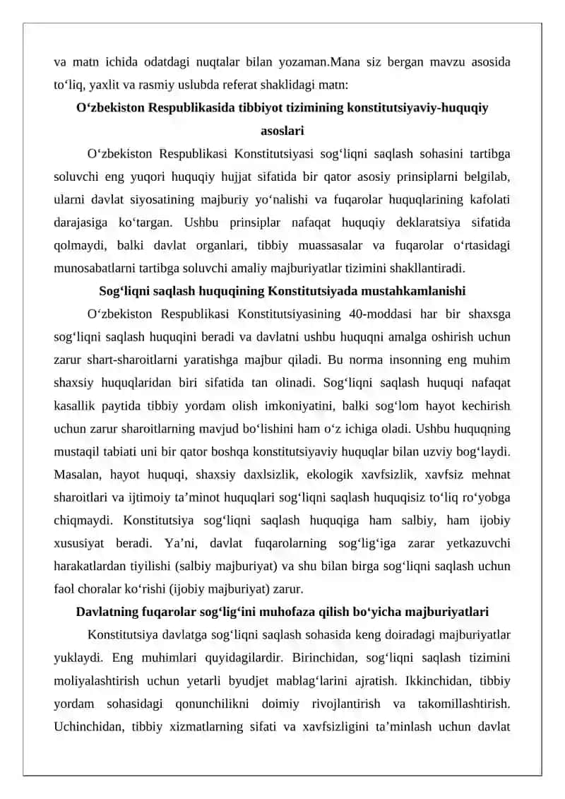O‘zbekistonda tibbiyot tizimi takomillashuvi 3