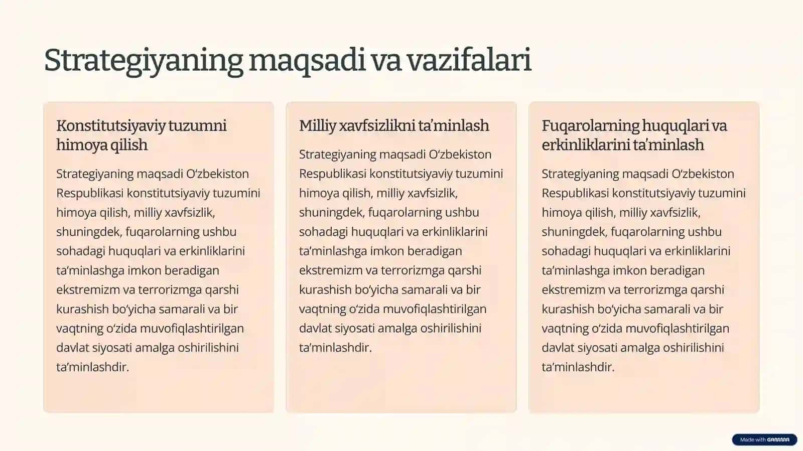 O‘zbekiston Respublikasining ekstremizm va terrorizmga qarshi kurashish bo‘yicha Milliy strategiyasi 3