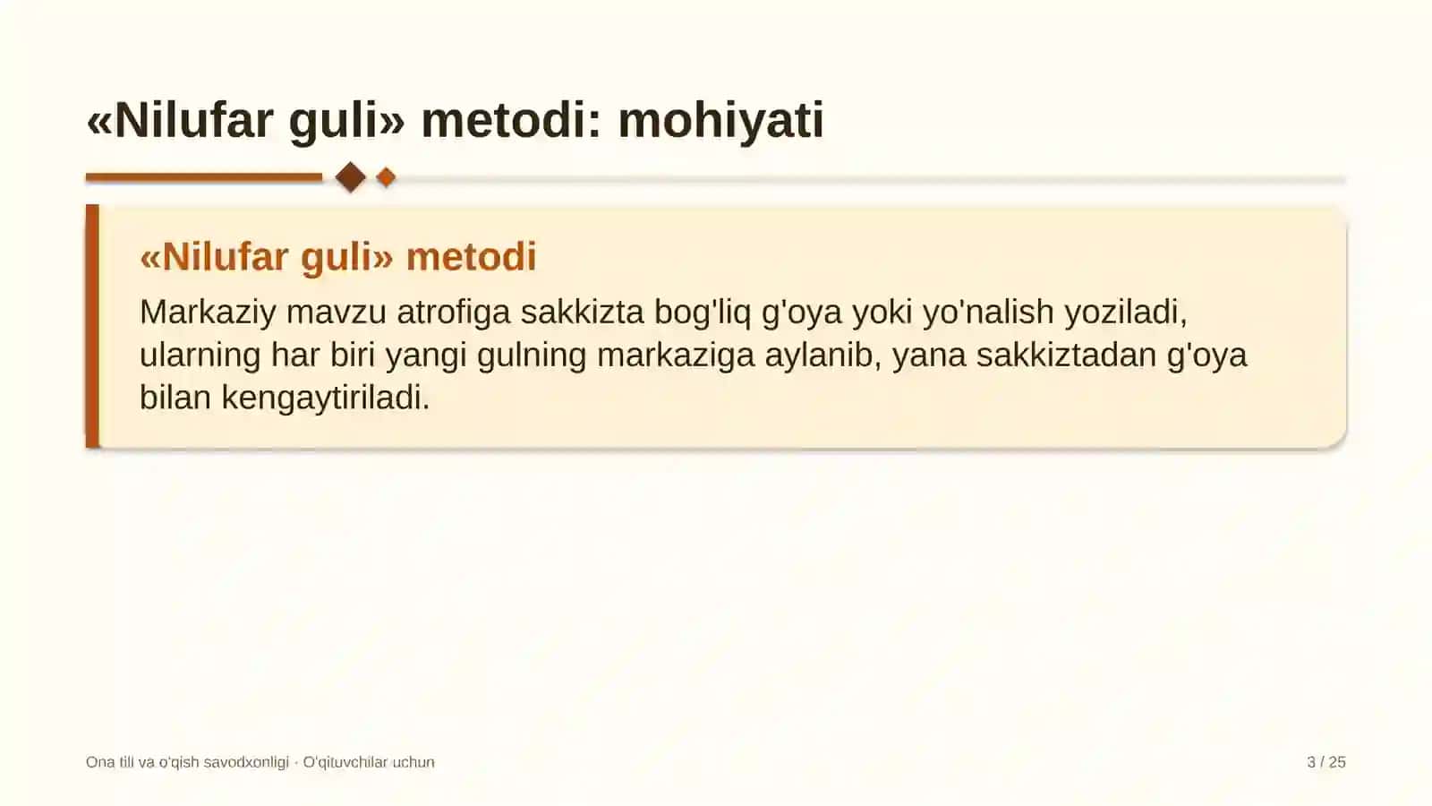 ona tili va o'qish savodxonligi darslarida nilufar guli metodidan foydalanish 7617 3