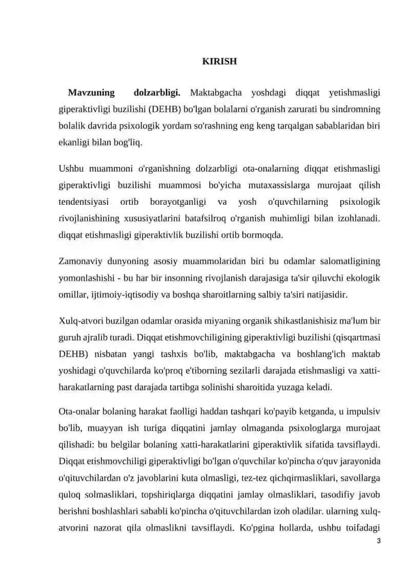 Diqqat yetishmasligi sindromi 3