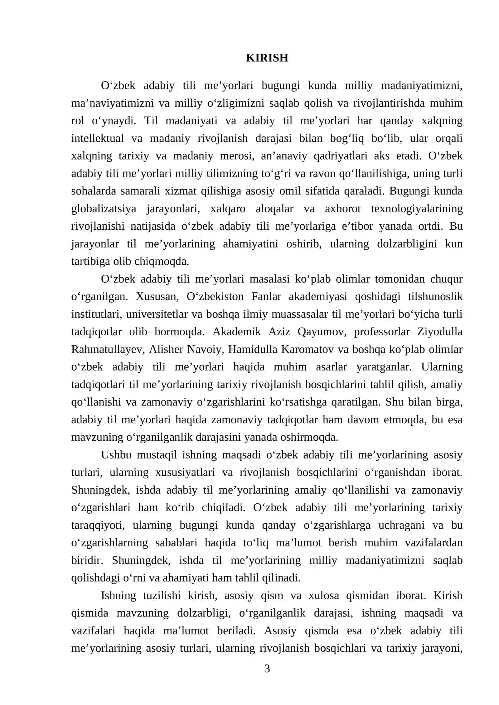 O'zbek adabiy tili me’yorlari haqida ma`lumot bering 3
