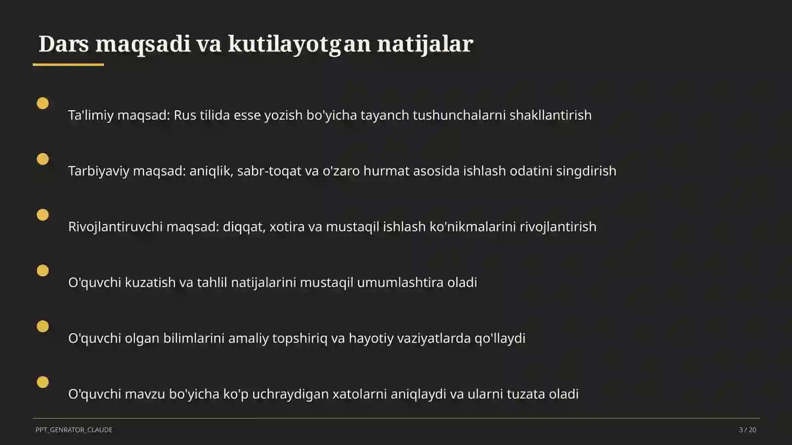 Rus tilida esse yozish (11-sinf) 3