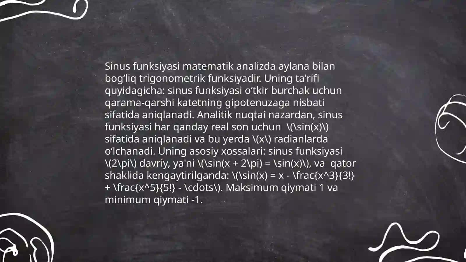 Birlik aylana sinus kosinus tangers ishoralari 3