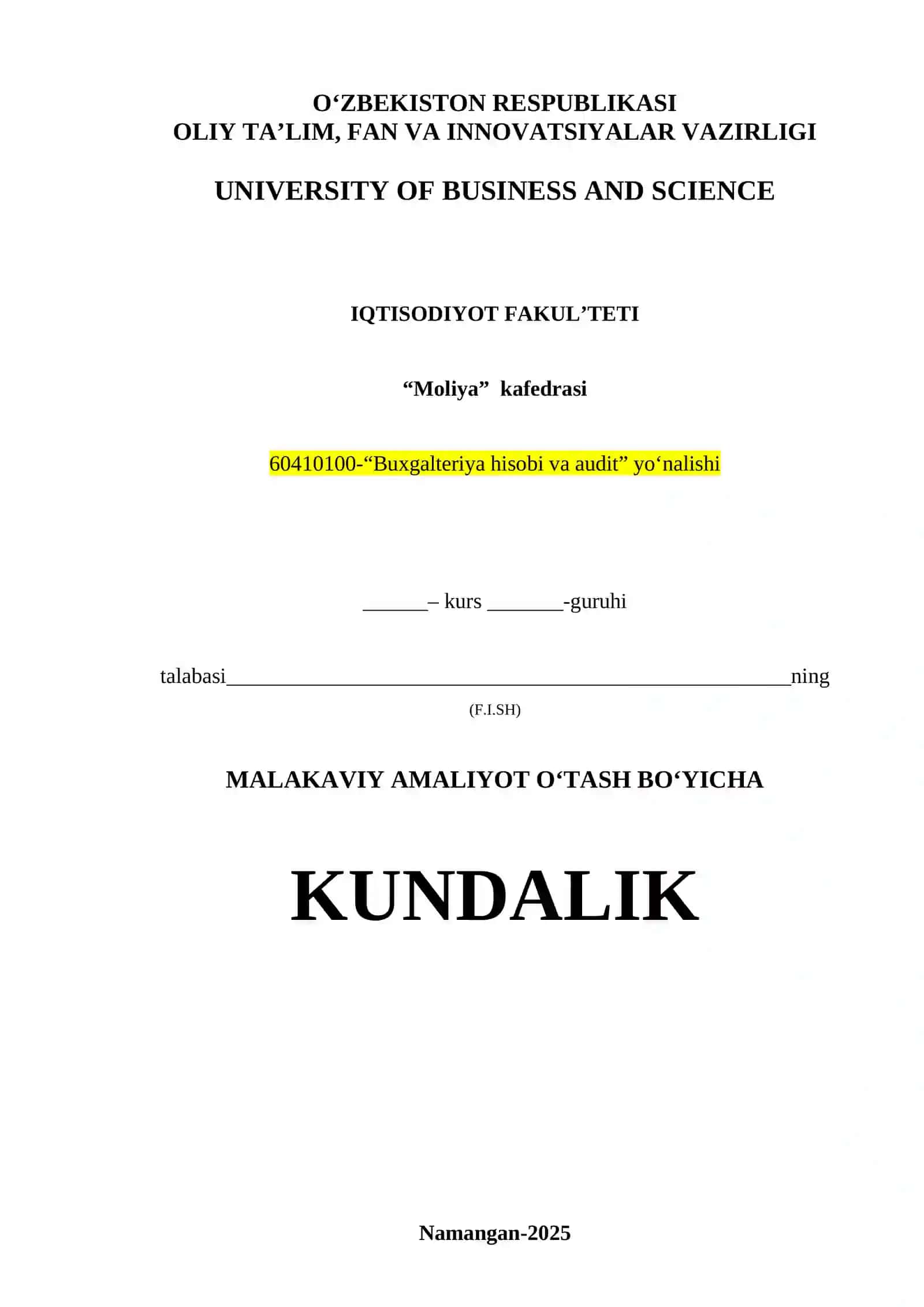 Buxgalteriya hisobi va audit ta’lim yo’nalishi 3