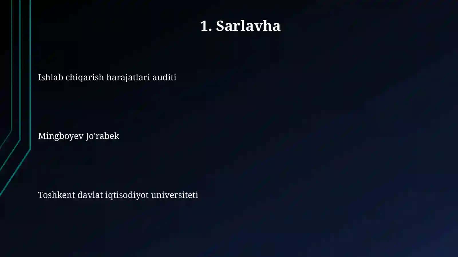 Ishlab chiqarish harajatlari auditi 3