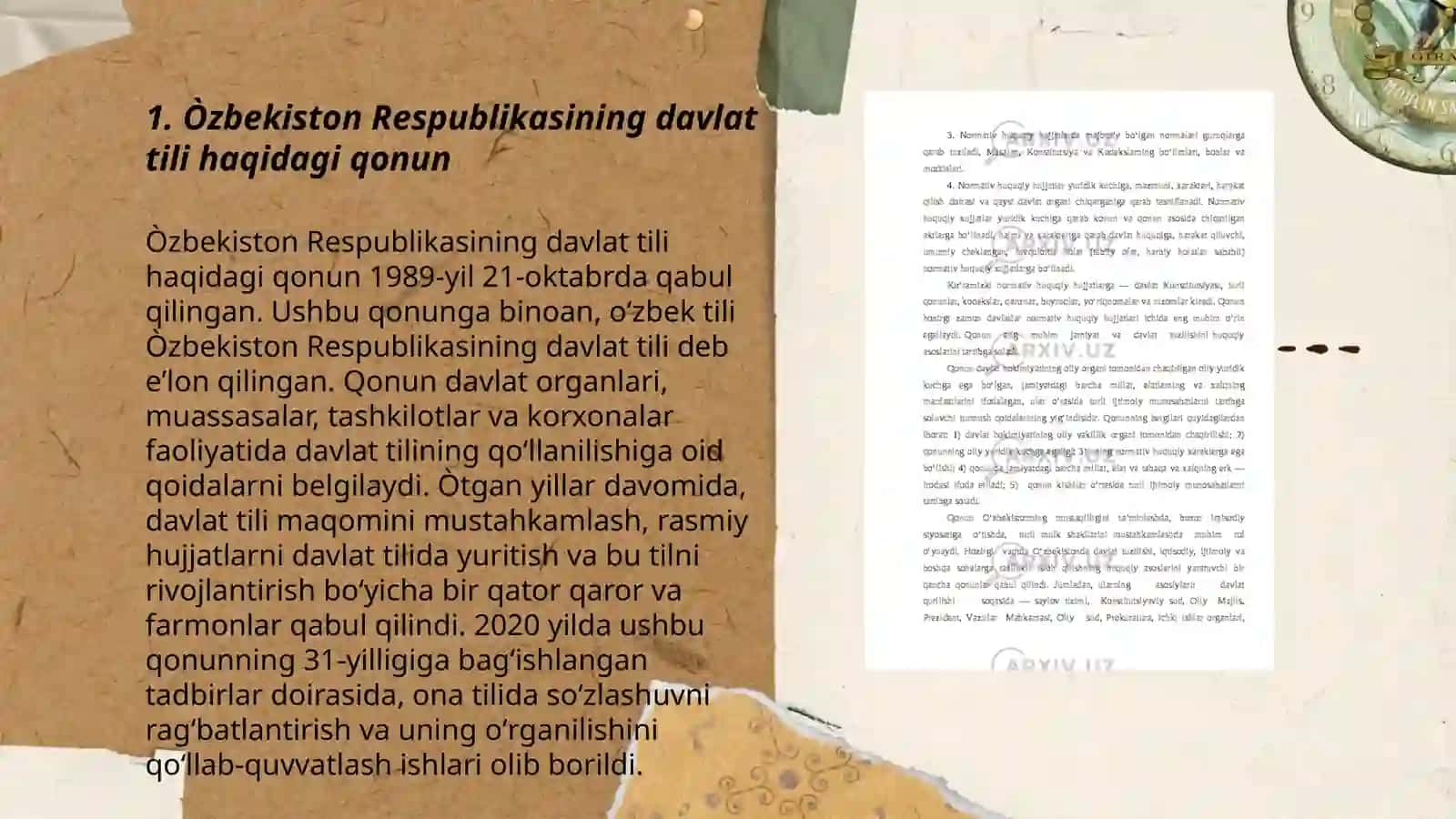 Õzbek tili tõğrisidagi huquqiy meyoriy hujjatlarning mohiyati 3