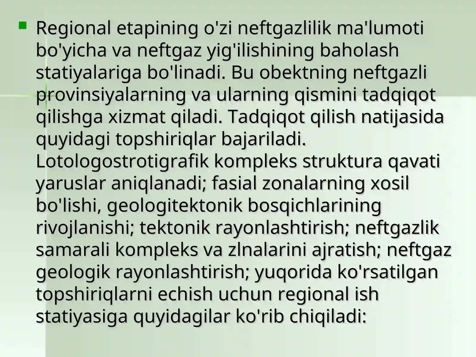 Neft gaz zaxiralari va resurslar toifasining geologik qidiruv bosqichlari va davrlari 3