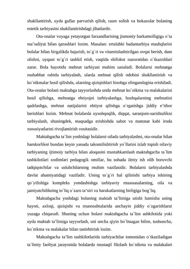 Maktabgacha ta’lim muassasasi, oila va maktab hamkorligi. 3
