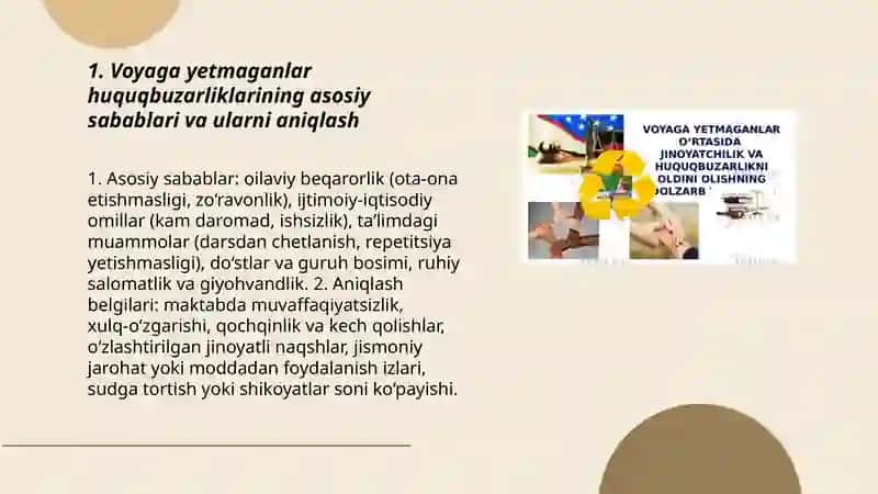 Voyaga yetmaganlar ortasida huquqbuzarliklar va ularga yechim 3