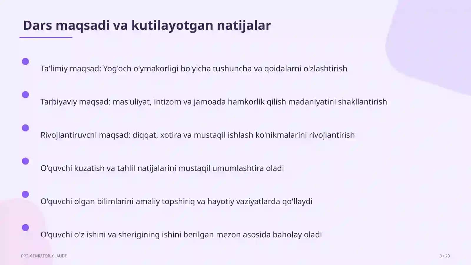 Texnologiya (1–11) — metodik birlashma uchun 3