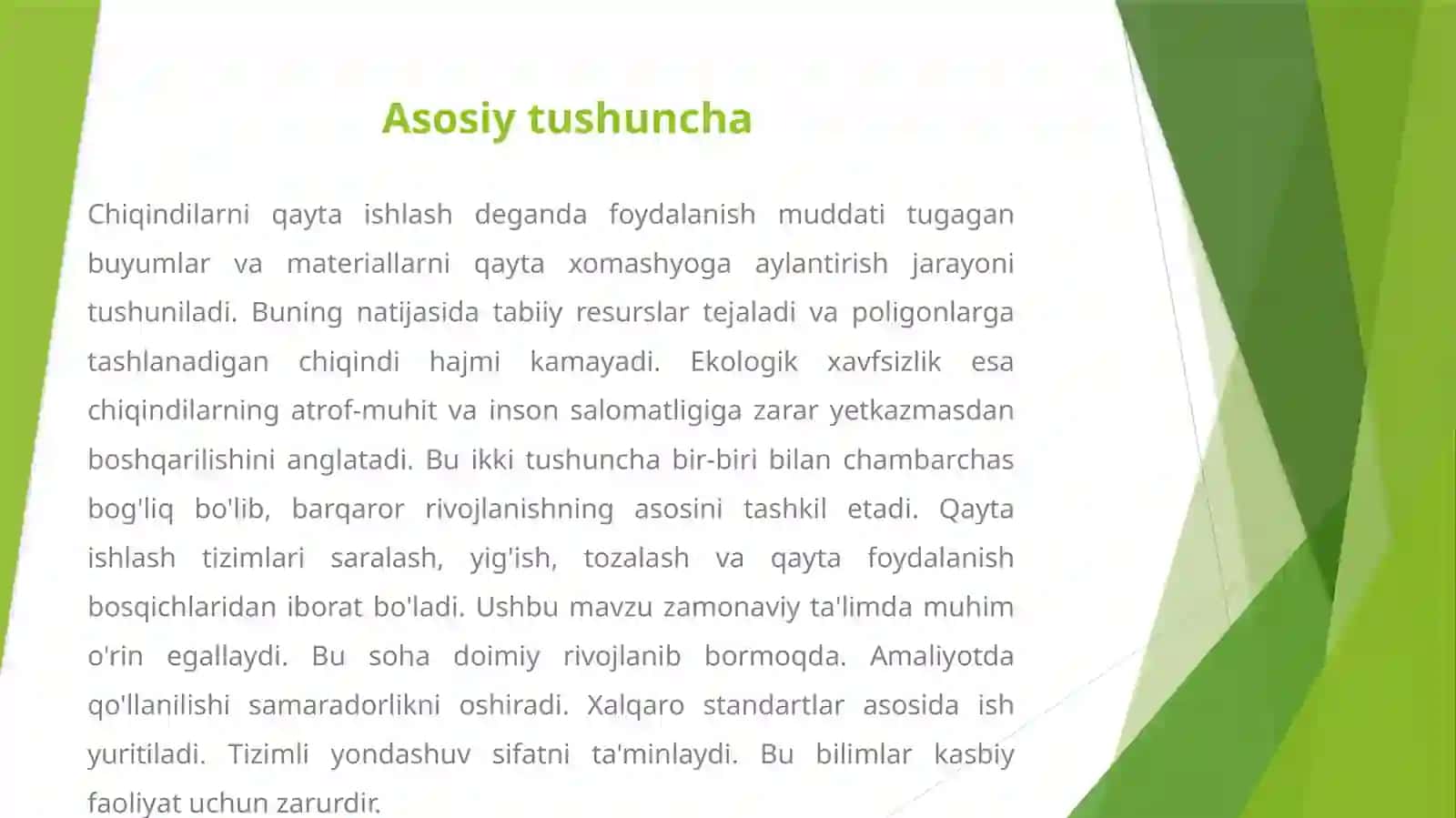 CHIQINDILARNI QAYTA ISHLASH VA EKOLOGIK XAVFSIZLIK 3