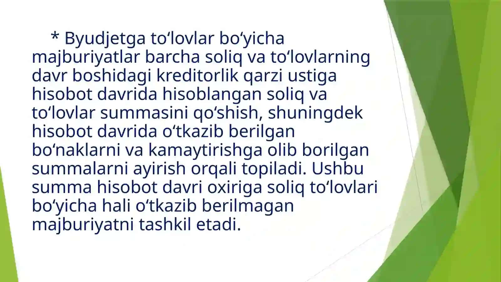 Byudjetga to‘lovlar bo‘yicha majburiyatlarning hisobi 3