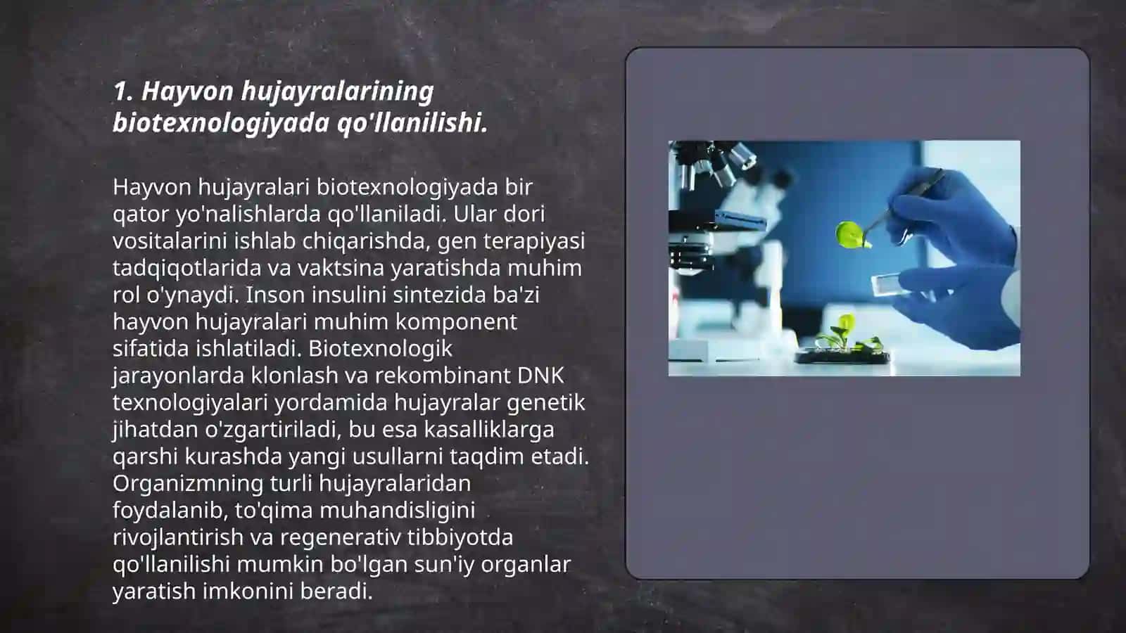 Hayvon hujayralarining biotexnologiyada qo'llanilishi 3