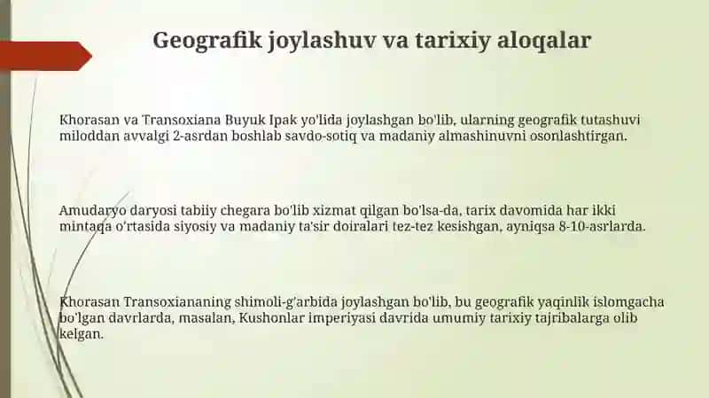 Xuroson va Movaroun nahroʻrta sidagim unosabatlar 3