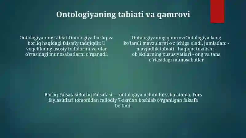 Borliq ( Ontologiya) Falsafasi 3