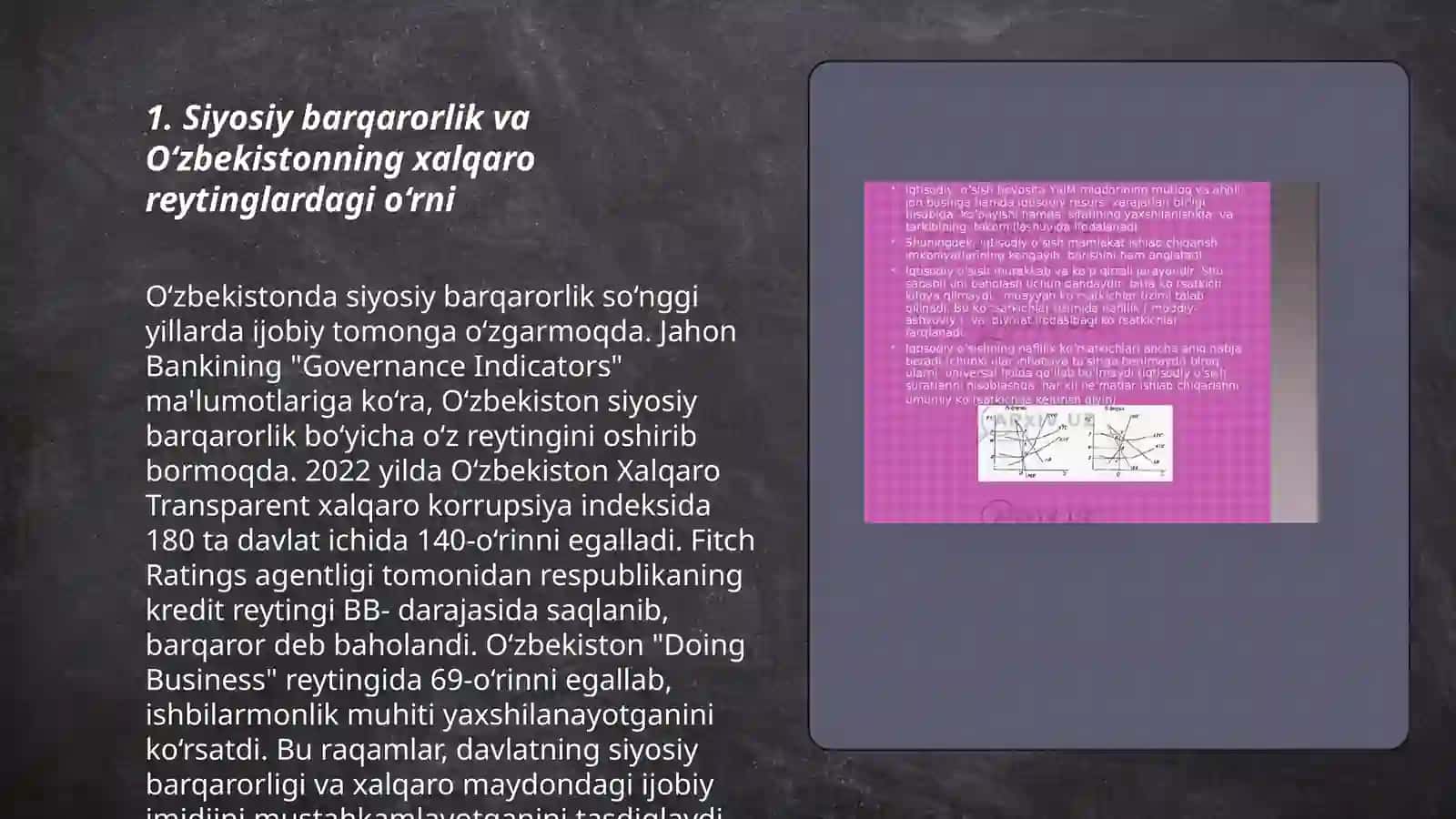 Siyosiy-huquqiy sohadagi ustuvor halqaro reytinglar va ularga O‘zbekistonning integratsiyalashuvi 3
