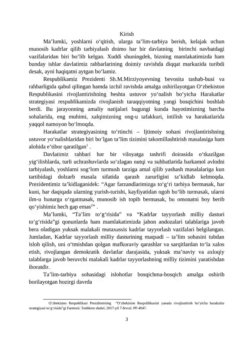 Texnologiya fanini o‘qitishda pedagogik texnologiyalar foydalanish (Tanlov fan) Ma’ruzalar matni - Termiz, TerDU, 2021 y.,207 b. 3