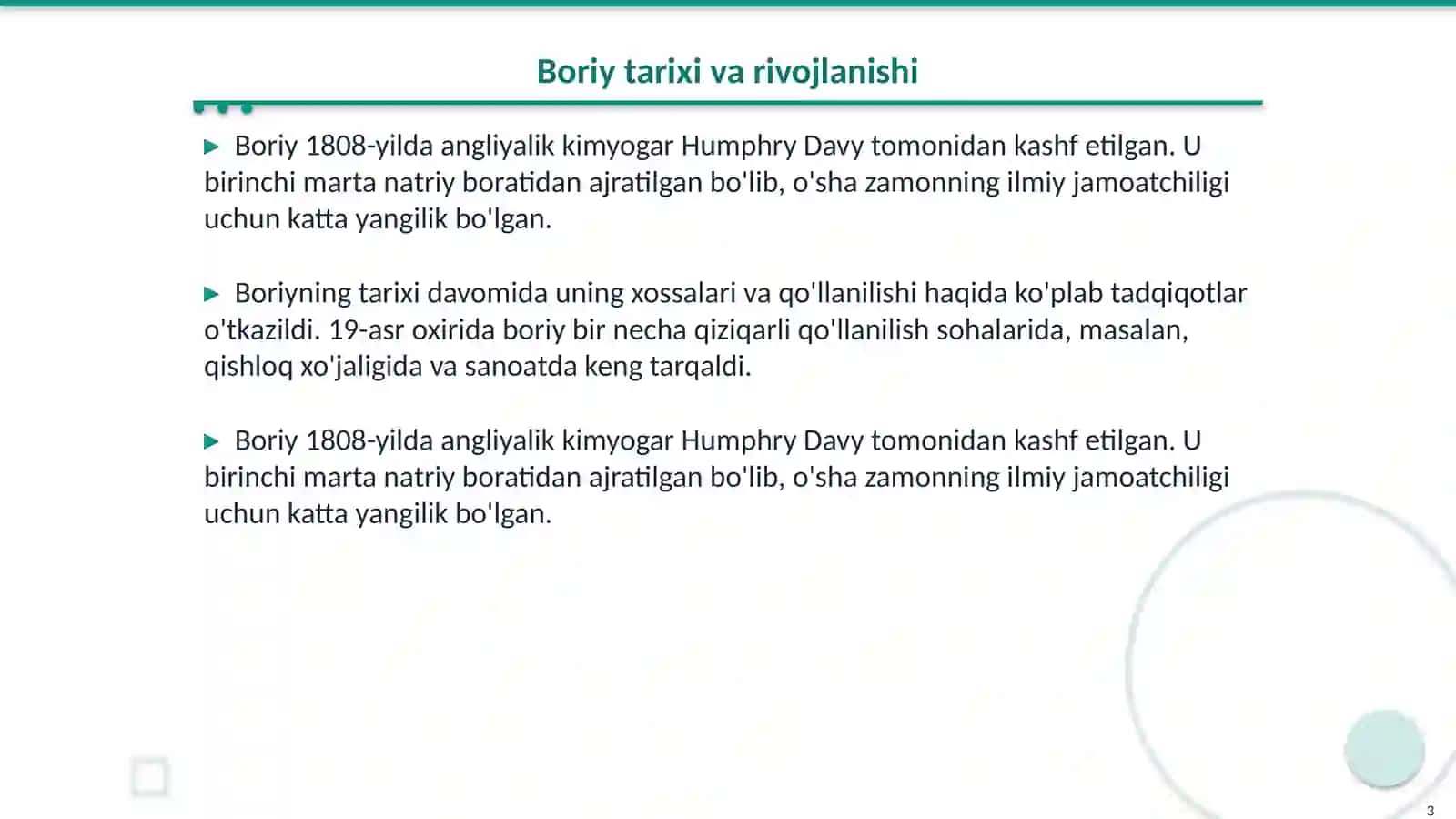 Boriy olinishi va xossasi 3