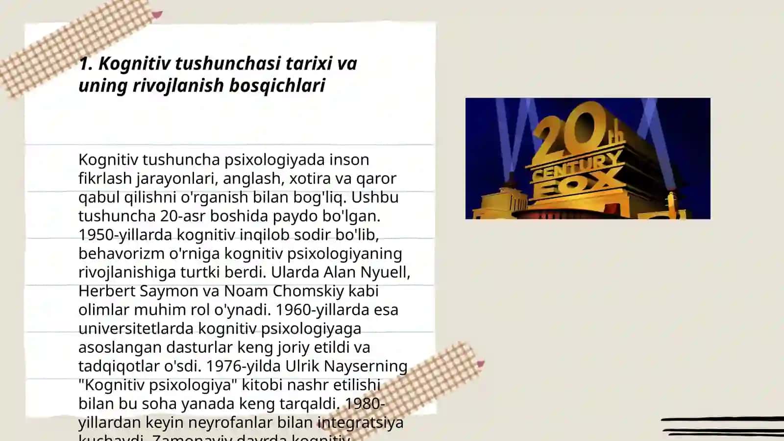 Kognitiv tushunchasi tarixi va uning rivojlanish bosqichlari 3